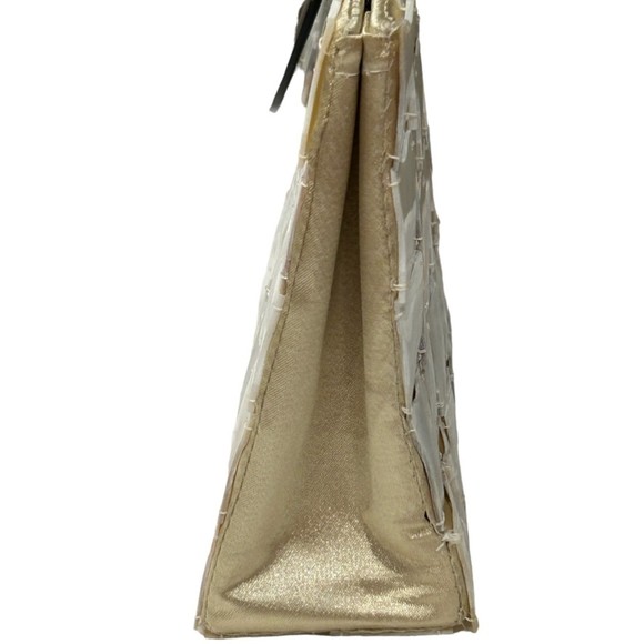 Vintage Mad Bags Mother of Pearl Tile Purse Handmade Faux Tortoise Shell Handles - Picture 3 of 7